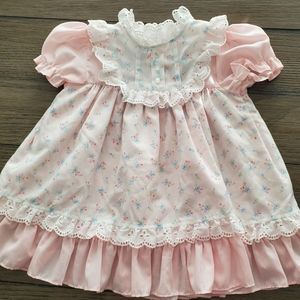 Vintage baby girl ruffle and lace dress